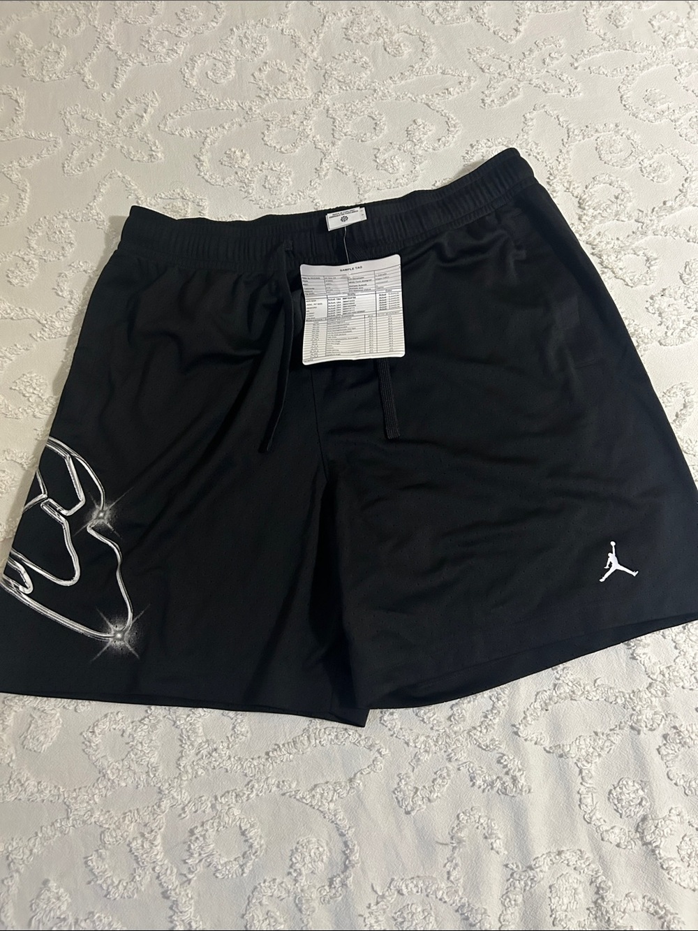 Jordan Black Athletic Shorts with White Jumpman
